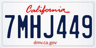 CA license plate 7MHJ449