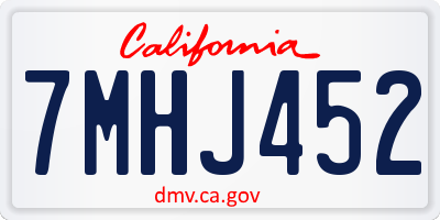 CA license plate 7MHJ452