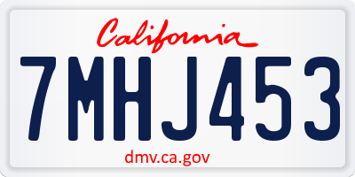 CA license plate 7MHJ453