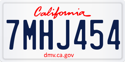 CA license plate 7MHJ454