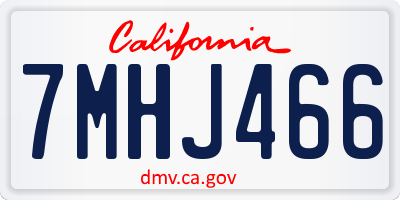 CA license plate 7MHJ466