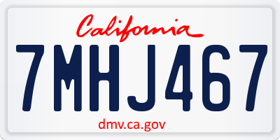CA license plate 7MHJ467