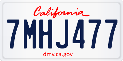 CA license plate 7MHJ477