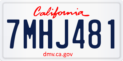 CA license plate 7MHJ481