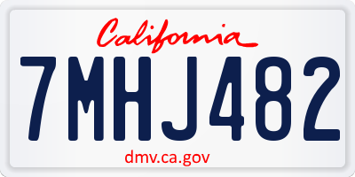 CA license plate 7MHJ482