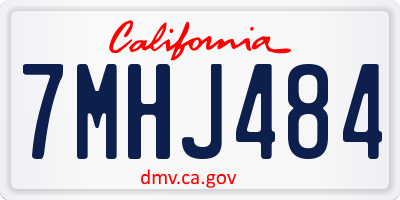 CA license plate 7MHJ484
