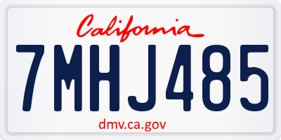 CA license plate 7MHJ485