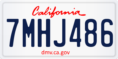 CA license plate 7MHJ486
