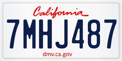 CA license plate 7MHJ487