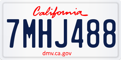 CA license plate 7MHJ488
