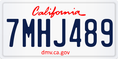 CA license plate 7MHJ489