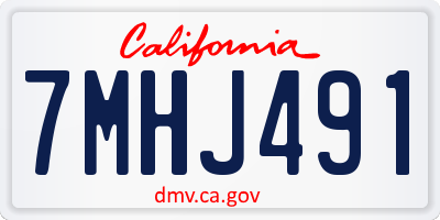 CA license plate 7MHJ491