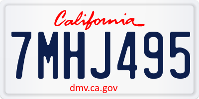 CA license plate 7MHJ495