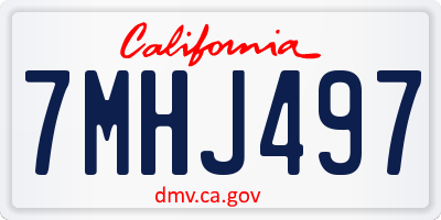 CA license plate 7MHJ497