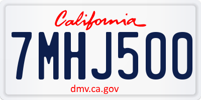 CA license plate 7MHJ500