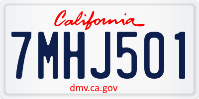 CA license plate 7MHJ501