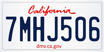 CA license plate 7MHJ506