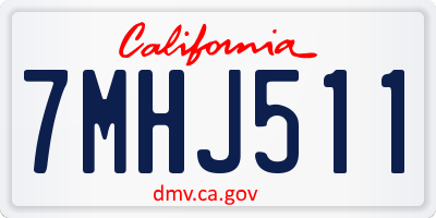 CA license plate 7MHJ511