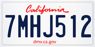 CA license plate 7MHJ512
