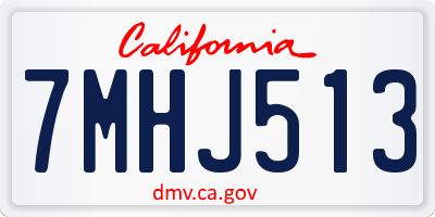 CA license plate 7MHJ513