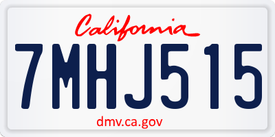 CA license plate 7MHJ515