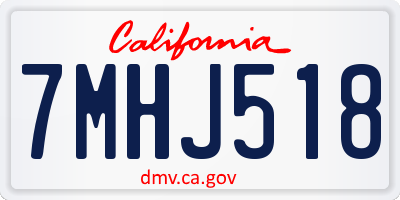 CA license plate 7MHJ518