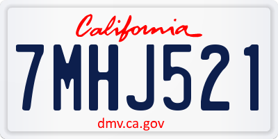 CA license plate 7MHJ521