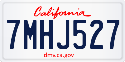 CA license plate 7MHJ527