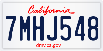 CA license plate 7MHJ548
