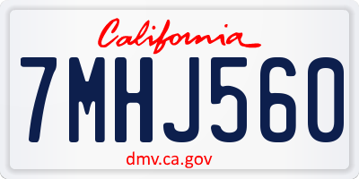 CA license plate 7MHJ560