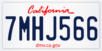 CA license plate 7MHJ566