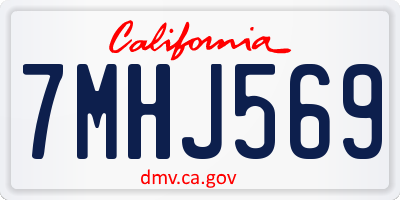 CA license plate 7MHJ569