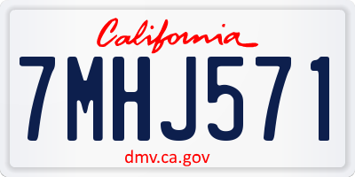 CA license plate 7MHJ571