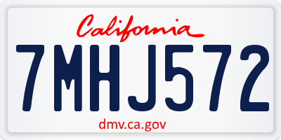 CA license plate 7MHJ572
