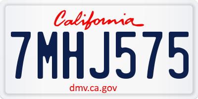 CA license plate 7MHJ575