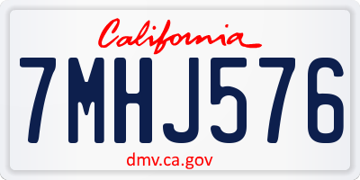 CA license plate 7MHJ576