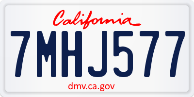 CA license plate 7MHJ577