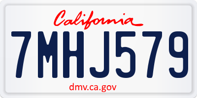 CA license plate 7MHJ579