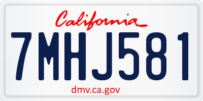 CA license plate 7MHJ581