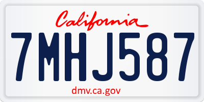 CA license plate 7MHJ587