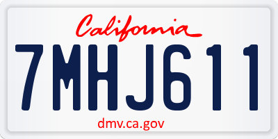 CA license plate 7MHJ611