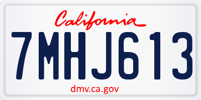 CA license plate 7MHJ613
