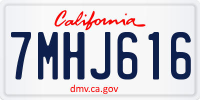 CA license plate 7MHJ616