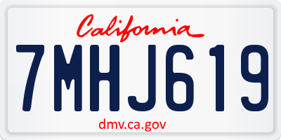 CA license plate 7MHJ619