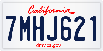 CA license plate 7MHJ621