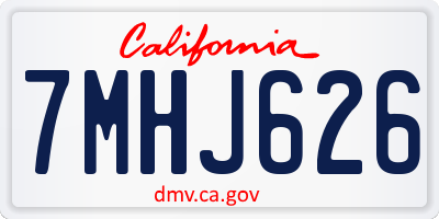 CA license plate 7MHJ626