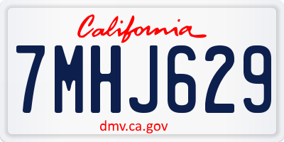 CA license plate 7MHJ629