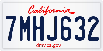 CA license plate 7MHJ632