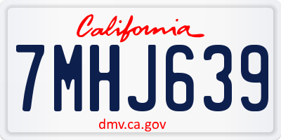 CA license plate 7MHJ639