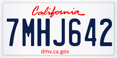 CA license plate 7MHJ642